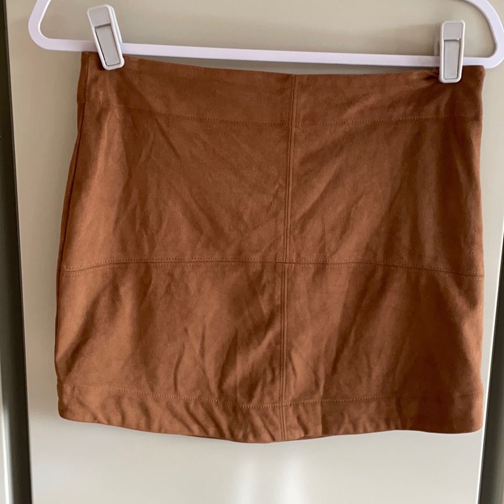 Suede mini skirt